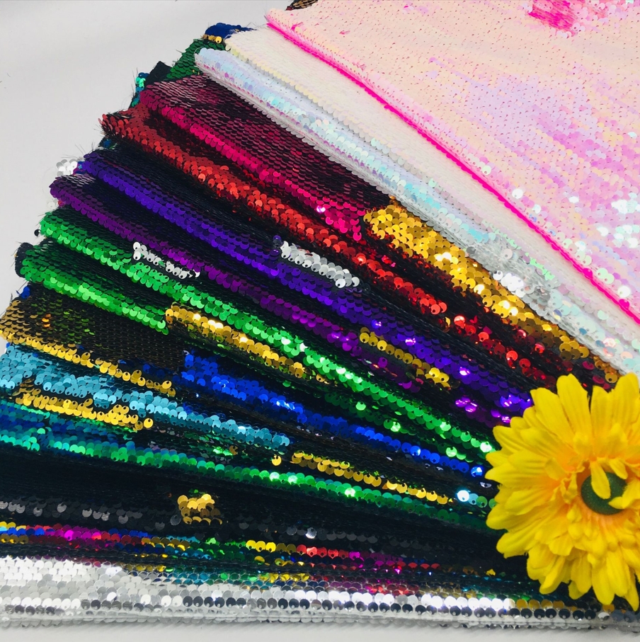 5mm sequins colorful wholesale reversible sequin fabric suppliers for textile,dresses,and crafts