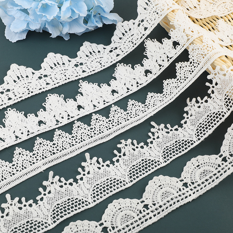 Factory Wholesale Polyester Embroidery Lace Fabric For Clothing Home Textile Decoration Lace Trim